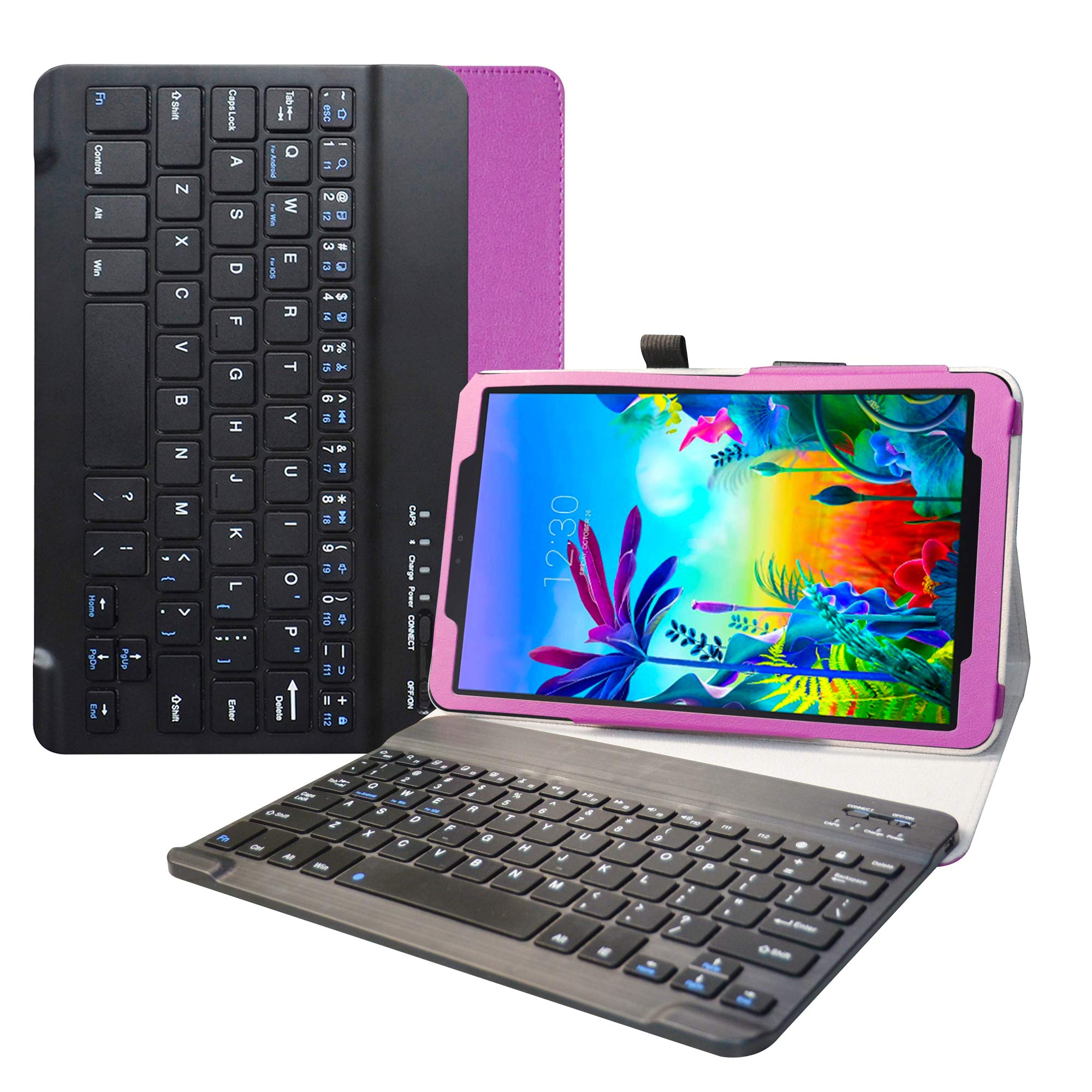LiuShan Compatible with LG G Pad 5 Keyboard Case,Detachable Keyboard Standing PU Leather Cover for 10.1" LG G Pad 5 10.1 T600 Tablet PC(Not Fit LG G