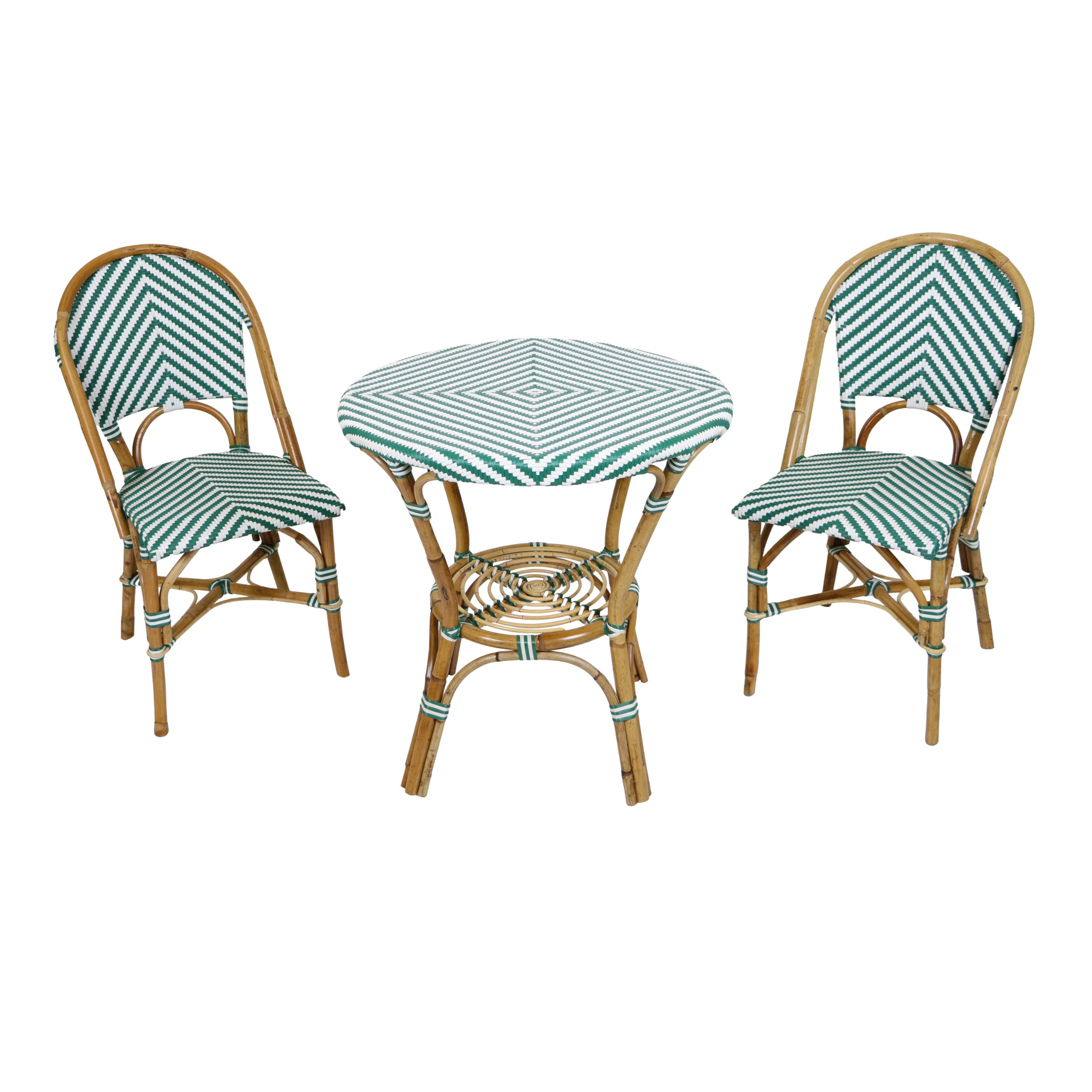 Mobilier de jardin bistro de qualité supérieure en rotin de style vintage
