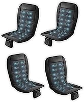 Vista 8 de ZONETECH Cojín de enfriamiento para asiento de auto 12V negro, temperatura ajustable, cómodo cubreasiento de auto