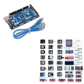 ELEGOO MEGA R3 Board ATmega 2560 & ELEGOO Upgraded 37 in 1 Sensor Modules Kit