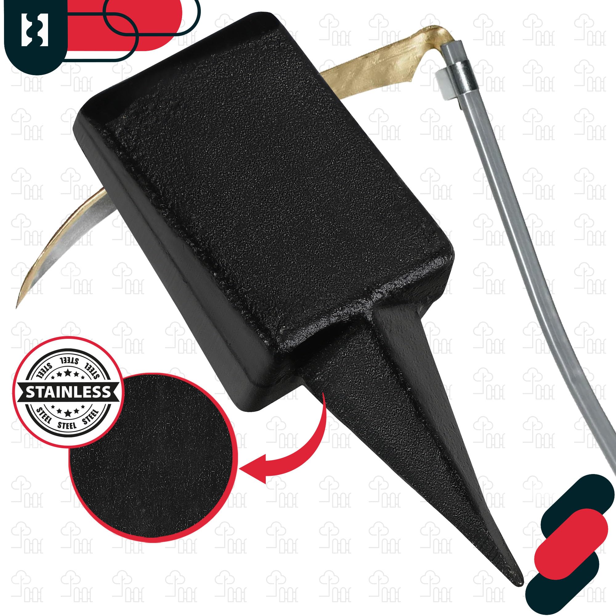 KOTARBAU Enclume Dengel, Pointue Forgée pour Le grenaillage des Lames de Faux Noir