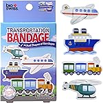 BioSwiss Bandages, Transportation Shaped Self Adhesive Bandage Set, Latex Free, Sterile Wound Care, 24 Count