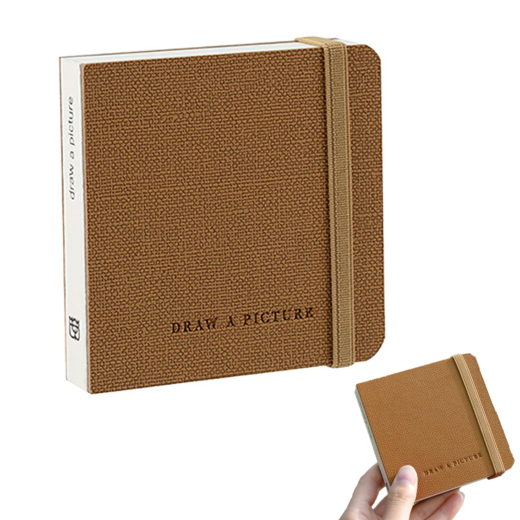 ANBOO Pocket Watercolor Sketchbook Journal 300 GSM, 10X10 CM, 50% Cotton Paper, Cotton Watercolor Paper Small Sketch Book Watercolour Pad for Use As Travel Mixed Media Pad, Square, 30 Sheets