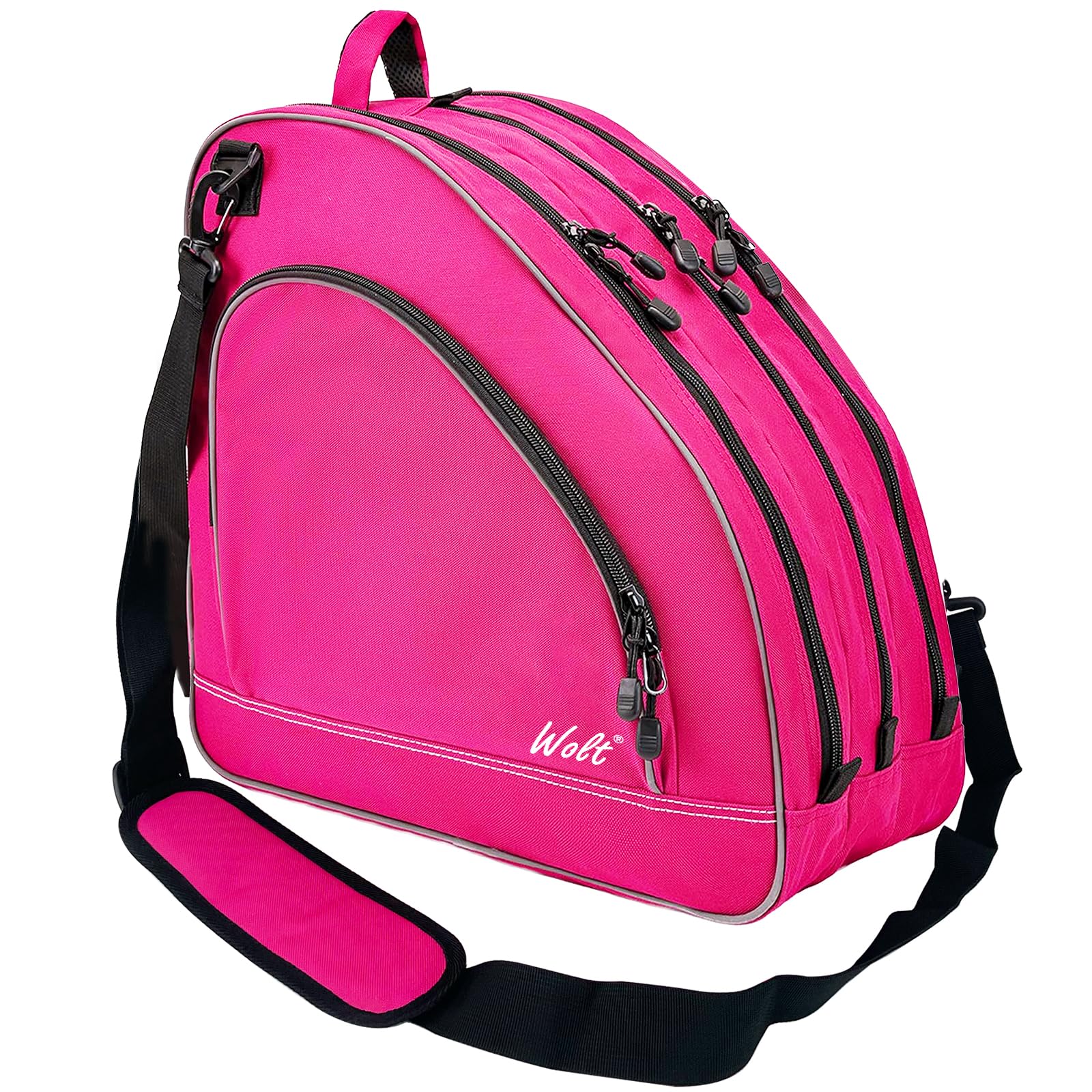 WOLT Ice Skate Bag - Inline Roller Skate Bag with Adjustable Shoulder Strap for Both Youth and Adults, Pink — image 1
