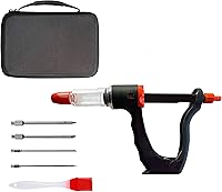 ZSJCLUB Marinade Injector Kit: 15ml Syringe with 4 Stainless Steel Needles for Turkey, Chicken, Beef, Fish - Complete Set with Case