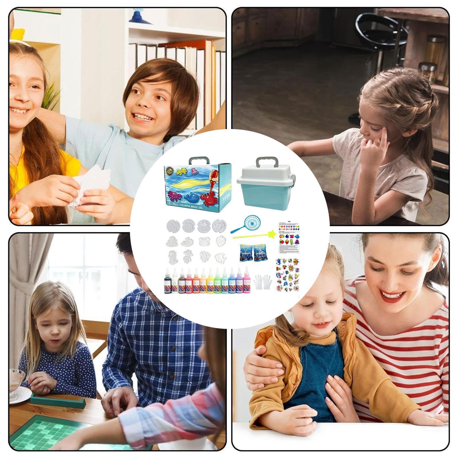 Animaux Aquatiques Magiques en Gel Kit Créatif Sensoriel 12 Couleurs Gelée