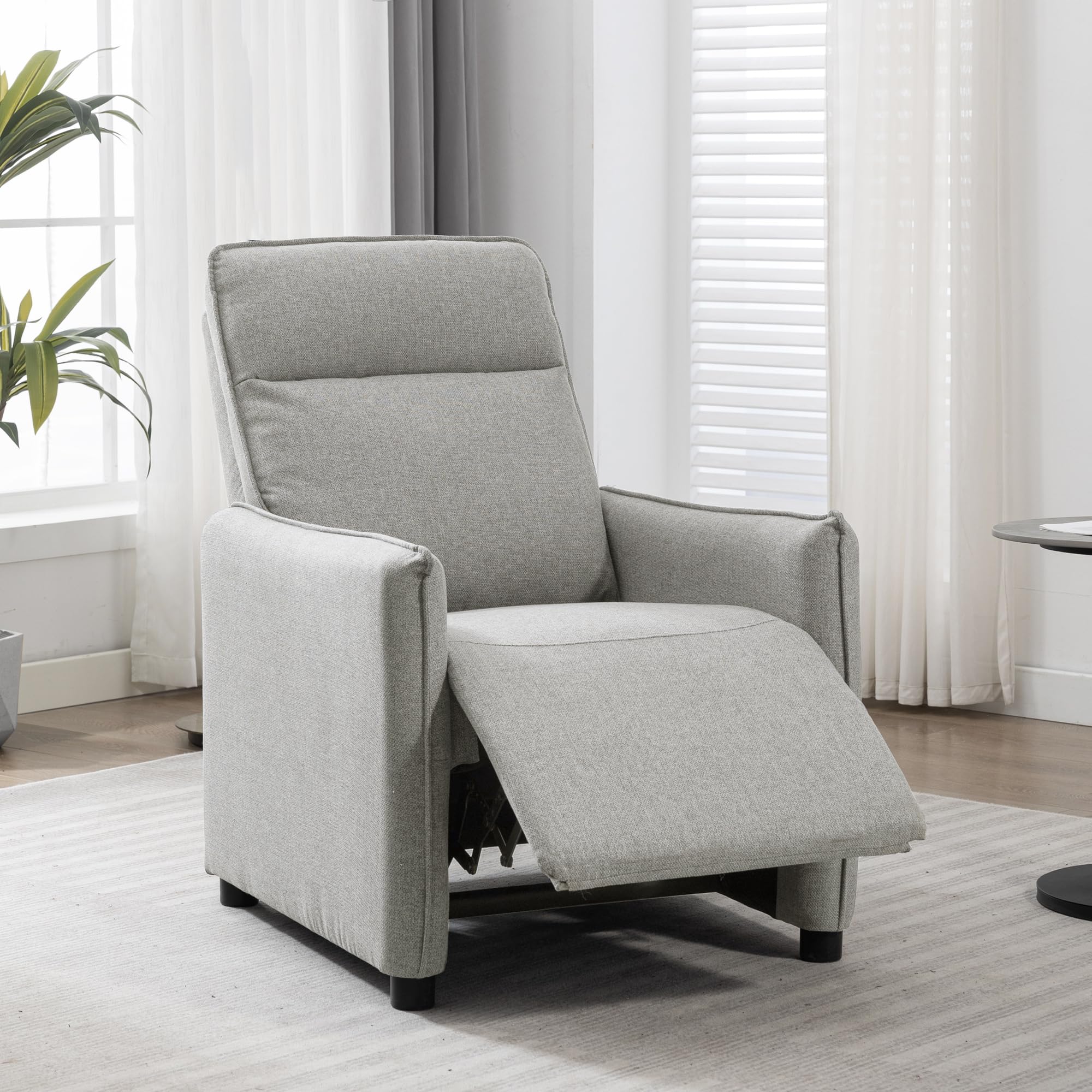 Relaxsessel mit Verstellbarer Rückenlehne, Ruhesessel mit Liegefunktion Stilvoll Fernsehsessel, Lounge Sessel Stuhl Wohnzimmer Ergonomisch Armlehnstuhl Einzelsofa Grau, Relaxsofa Liegesofa