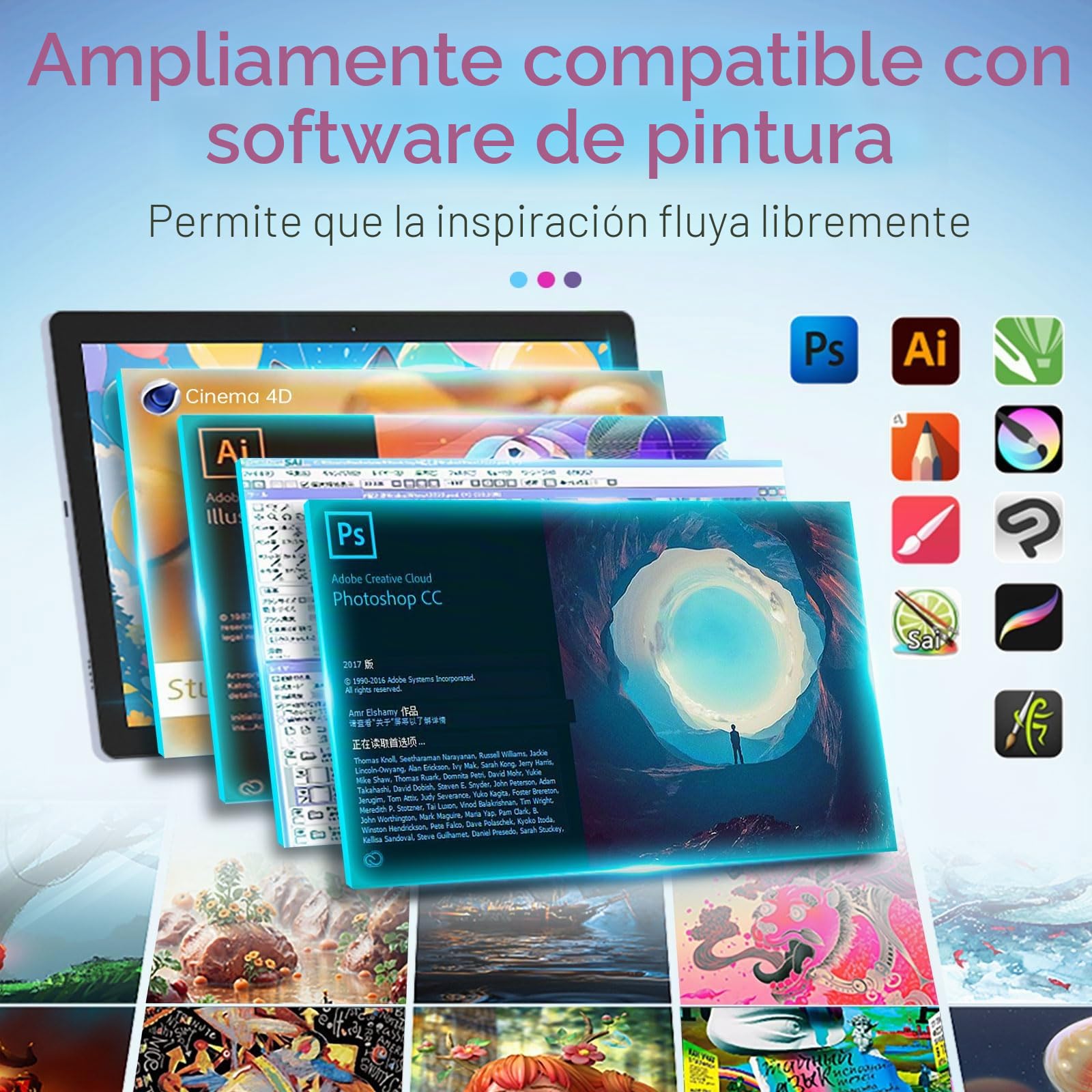 Tableta de Dibujo Gráfico de Diseño Elegante BT-101A Pantalla IPS 10,1 Pulgadas con Lápiz Nivel Presión 16384 para, Bloc Dibujo Digital para Diseñadores Infantiles