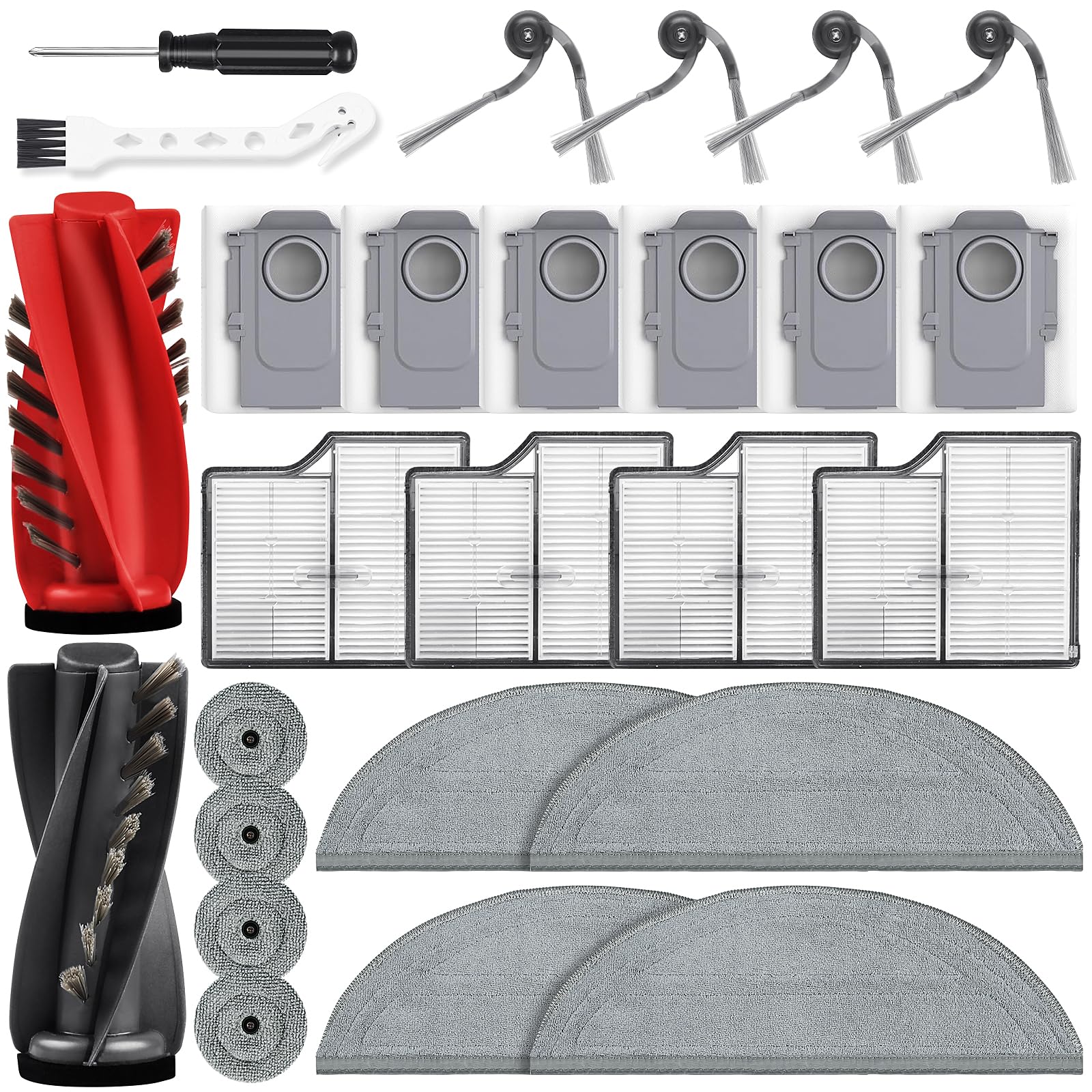 Kit 13 pièces accessoires rechange Roborock Saros 10/G30 - Brosses