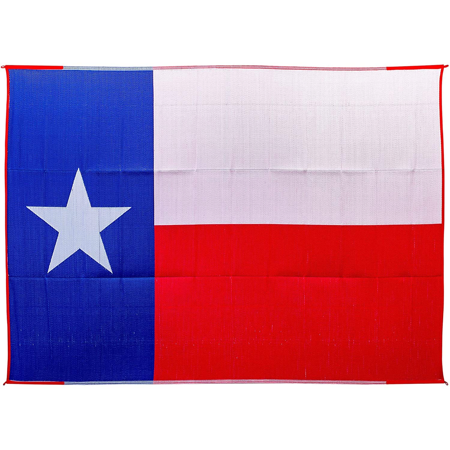 Camco Large Reversible Outdoor Patio Mat - Easy to Clean, Perfect for Picnics, Cookouts, Camping, and The Beach (9' x 12', Texas Flag Design) (42860)