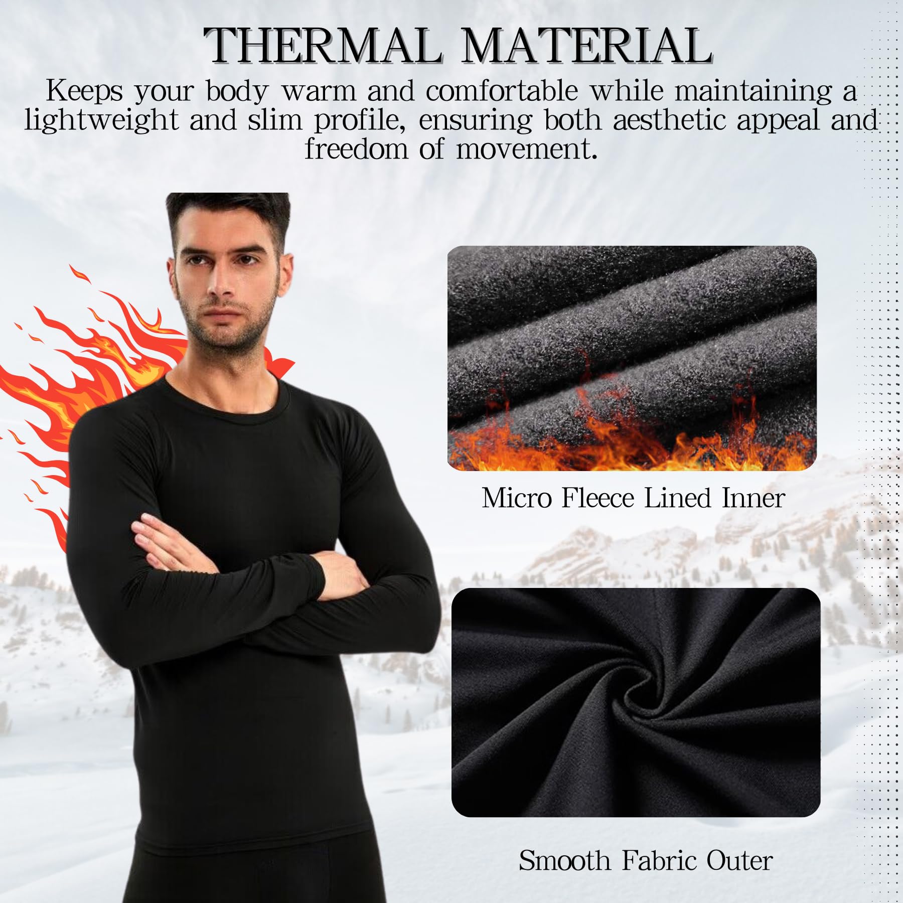 AMZSPORT 2 Pezzi Maglia Compressione Uomo Maglietta Termica Manica Lunga Maglie Sportiva Shirts Traspirante da Asciugatura Rapida Camicia Fitness Palestra
