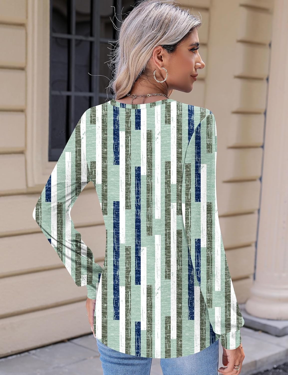 Kistore Women's Long Sleeve Tops Crew Neck Pleated Dressy Casual Blouses T Shirts Fall Clothes 2026 - Image 3