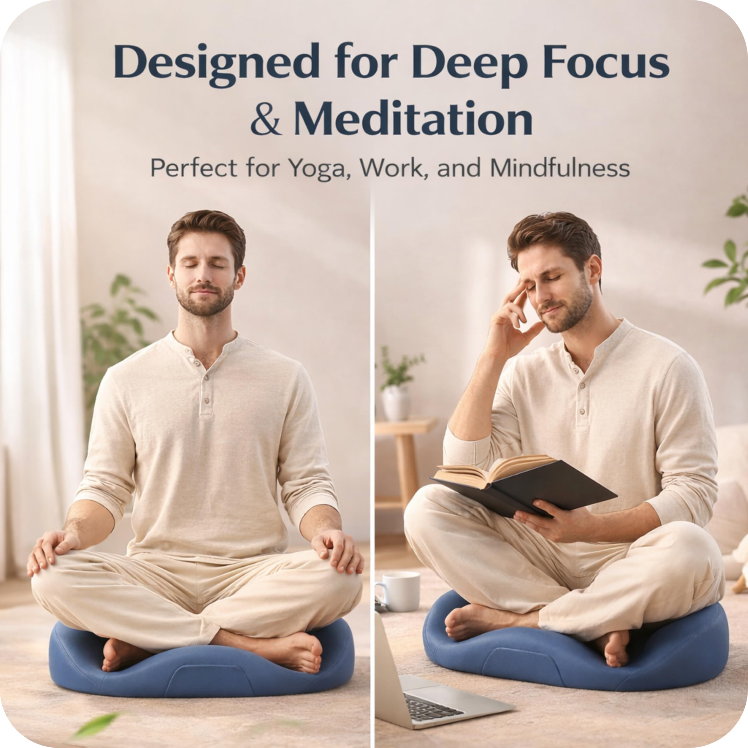 Cuscino ergonomico da meditazione Zen Mente, in memory foam, design portatile con manico, supporto disperdente per meditazione, consapevolezza e allineamento della postura
