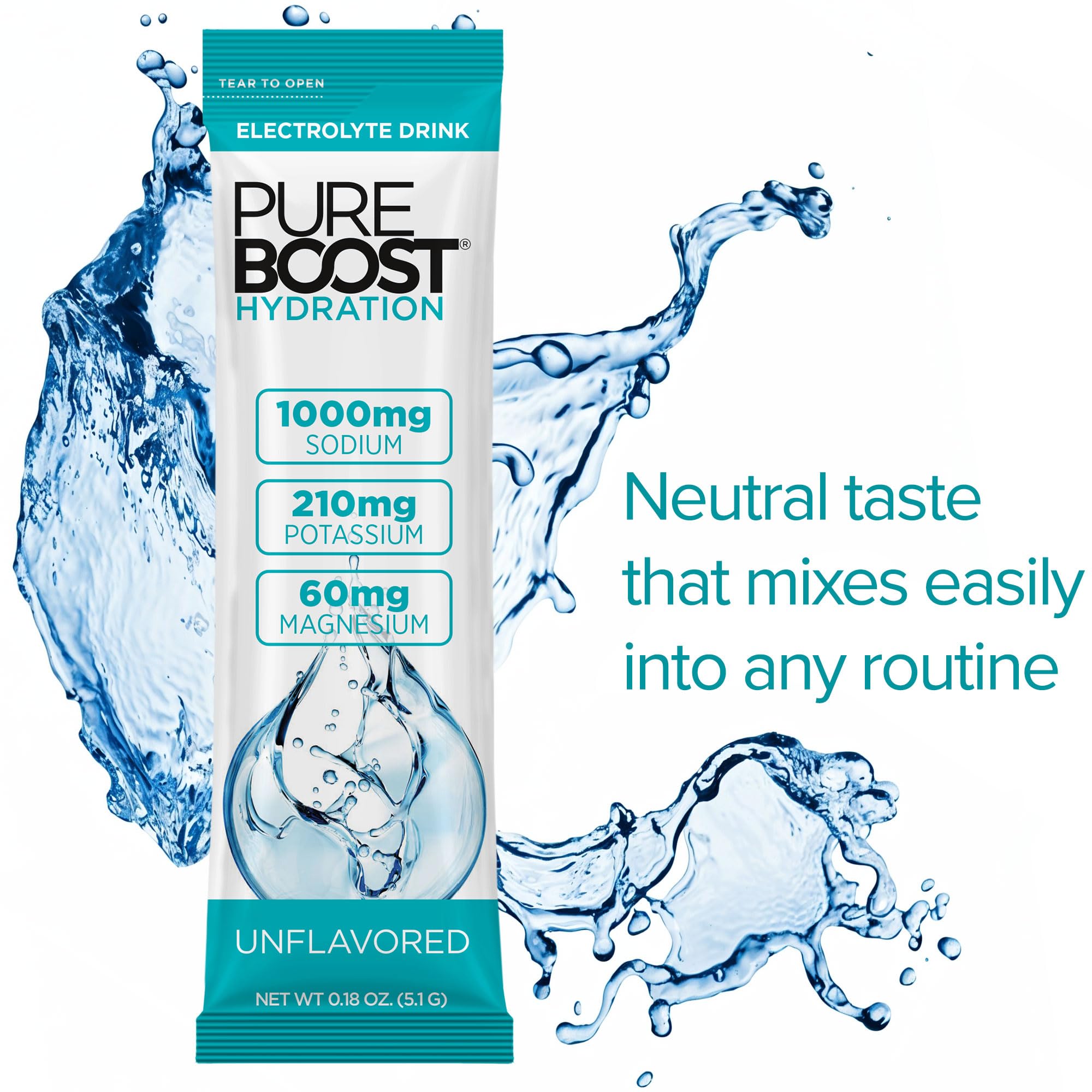 Pureboost Sugar-Free Electrolyte Hydration Packets, Unflavored 14ct — Amazon image 3