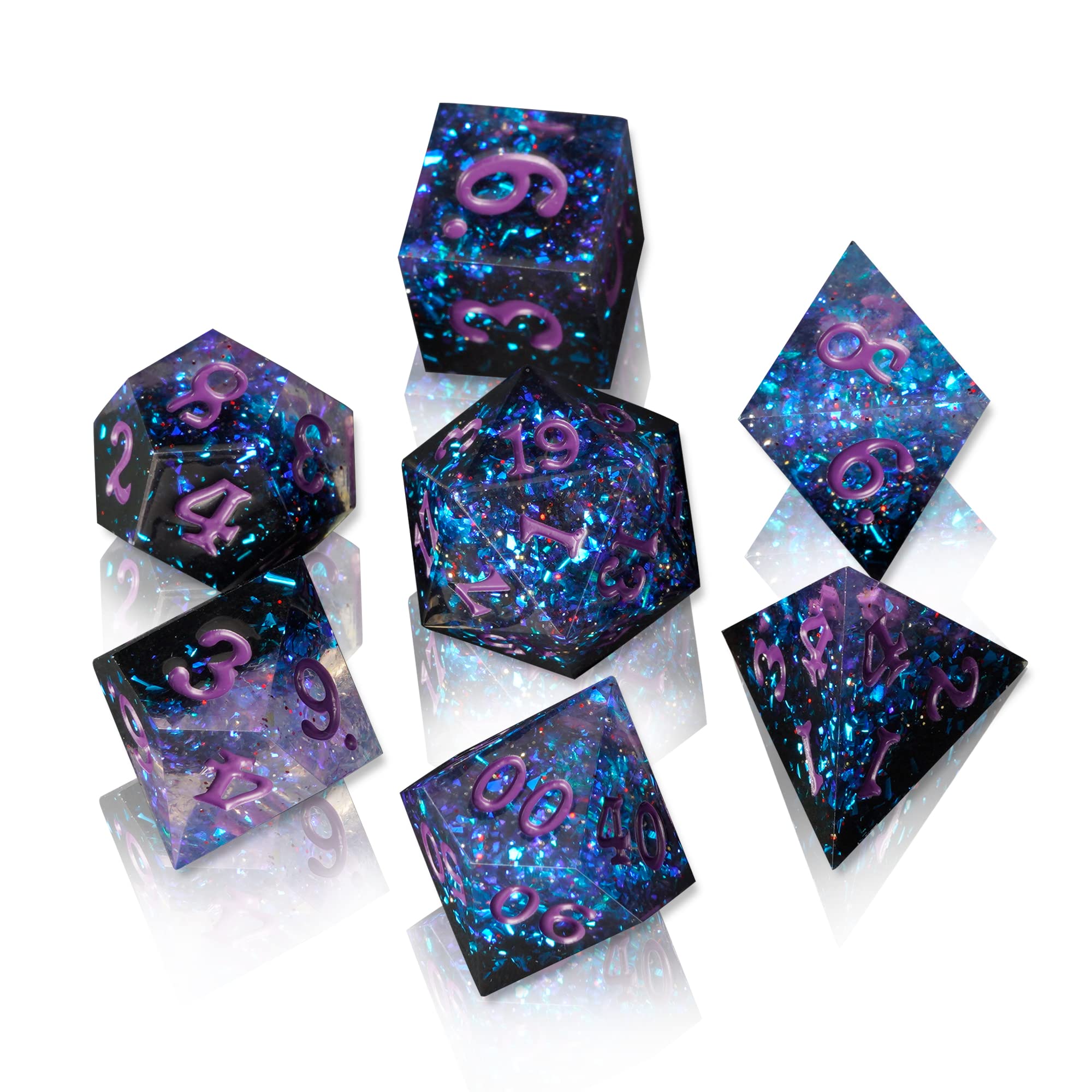 Buy DND Dice Set Sharp Edge Galaxy Dice Handmade Resin Polyhedral Dice
