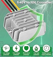 Vista 4 de Convertidor DC 8-40v a 12v 3A 36W reductor de voltaje reductor de voltaje IP68 transformador impermeable para carrito de golf, camión, barco