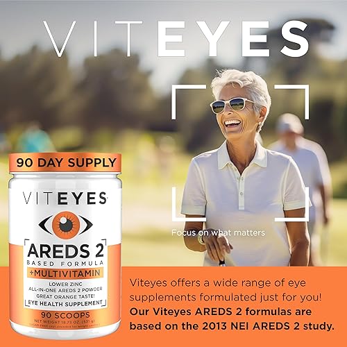 Miniatura 2 de Viteyes AREDS 2 - Polvo + multivitamínico todo en uno, protección macular, alternativa a los masticables AREDS 2, sin píldoras, luteína y