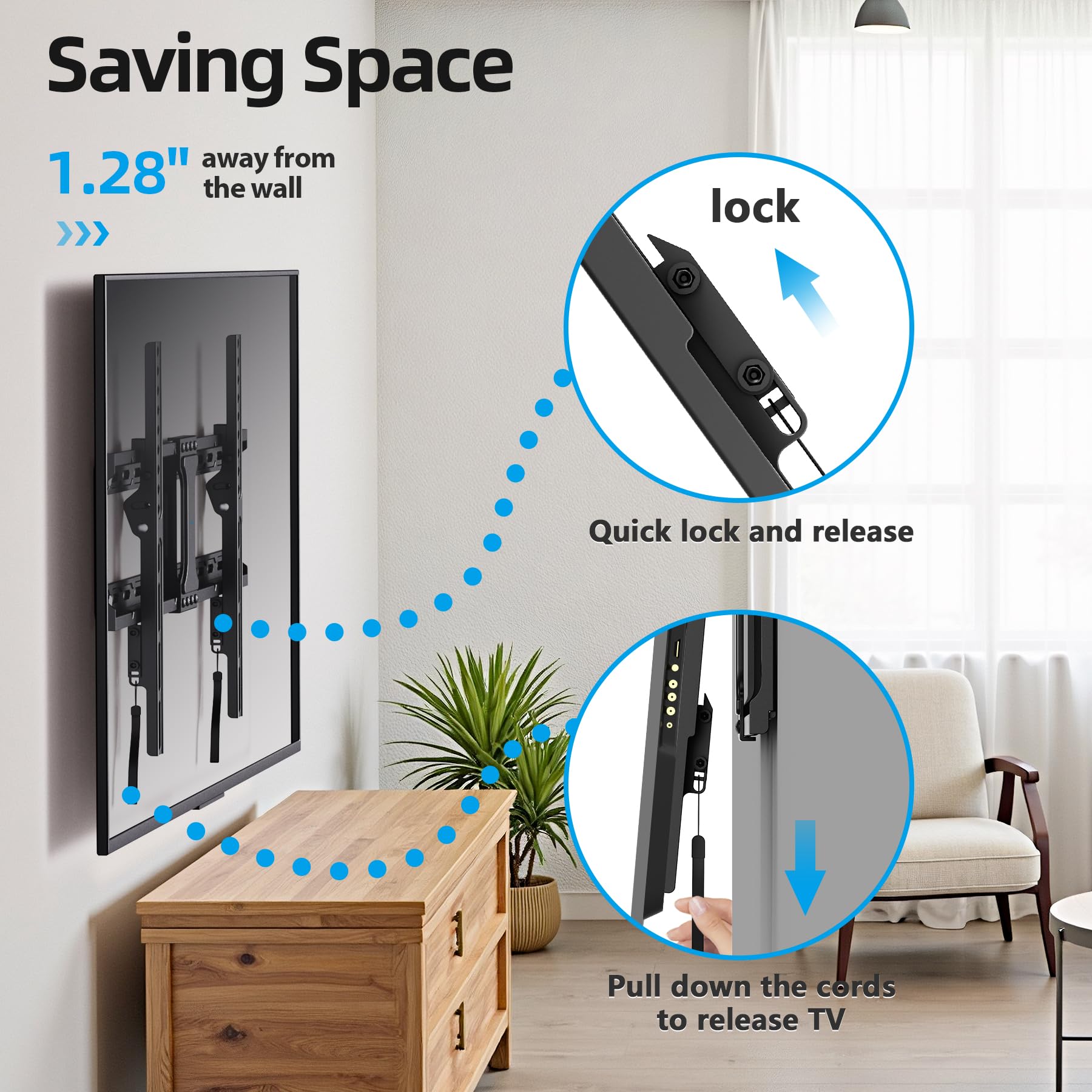 Amazon.com: UL Listed Fixed TV Wall Mount for 37-86 Inch Screens