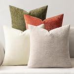 MIULEE Pack of 4 Throw Pillow Covers 18x18 Inch Soft Chenille Couch Pillow Covers for Sofa Living Room Solid Dyed Pillow Cases Teal Blue-White