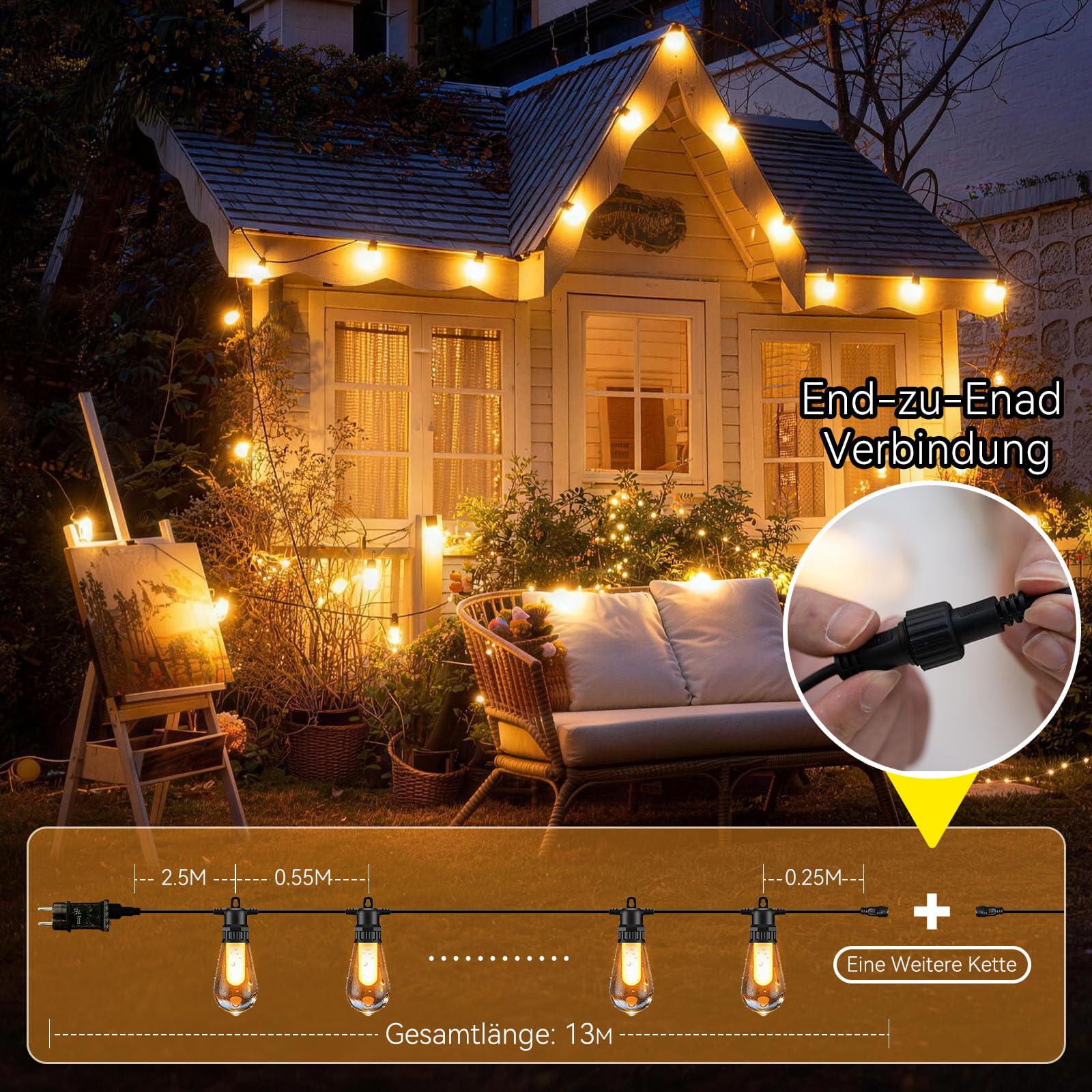 Guirnaldas Luces Exterior Jardin LED