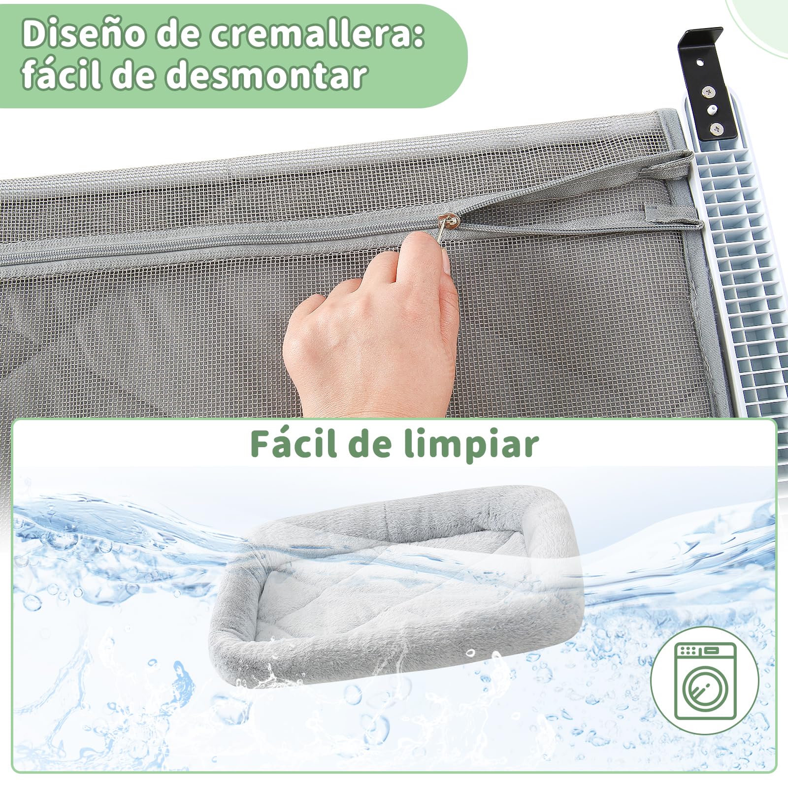 GUUSII HOME Hamaca Cama Gato Ventana para Gatos Camita Amaca Colgante Interior Gatito Grande Ajustable Sin Taladros ni Ventosas Fácil de Montar y Mover Soporta hasta 18kg(Gris,M)