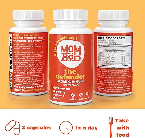 Miniatura 5 de Suplemento orgánico de apoyo a la inmunidad, contiene saúco, astrágalo, jengibre, moringa y ajo, fabricado en los Estados Unidos