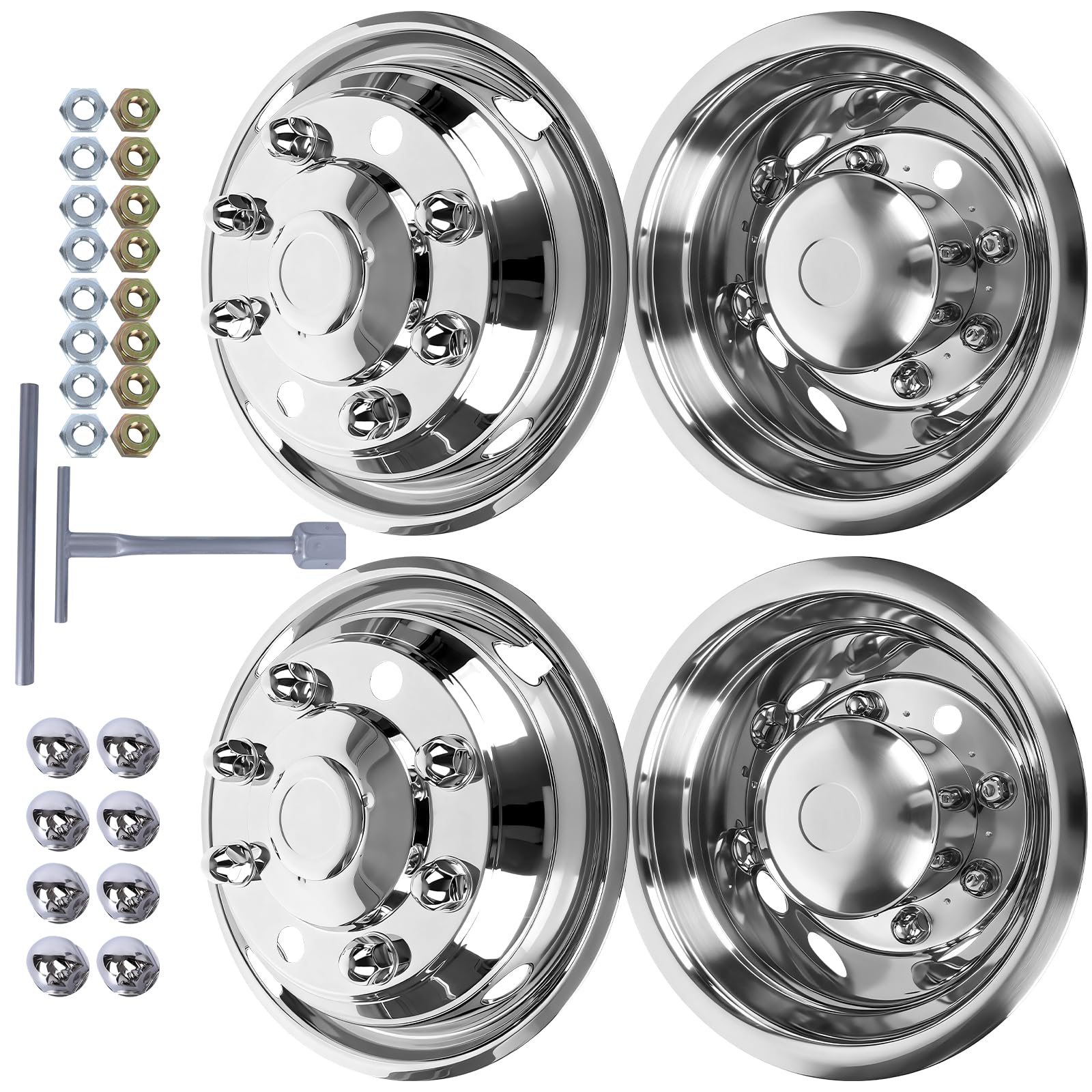 Photo 1 of hightall 19.5" Wheel Simulators (8 Lug, Stainless Steel)