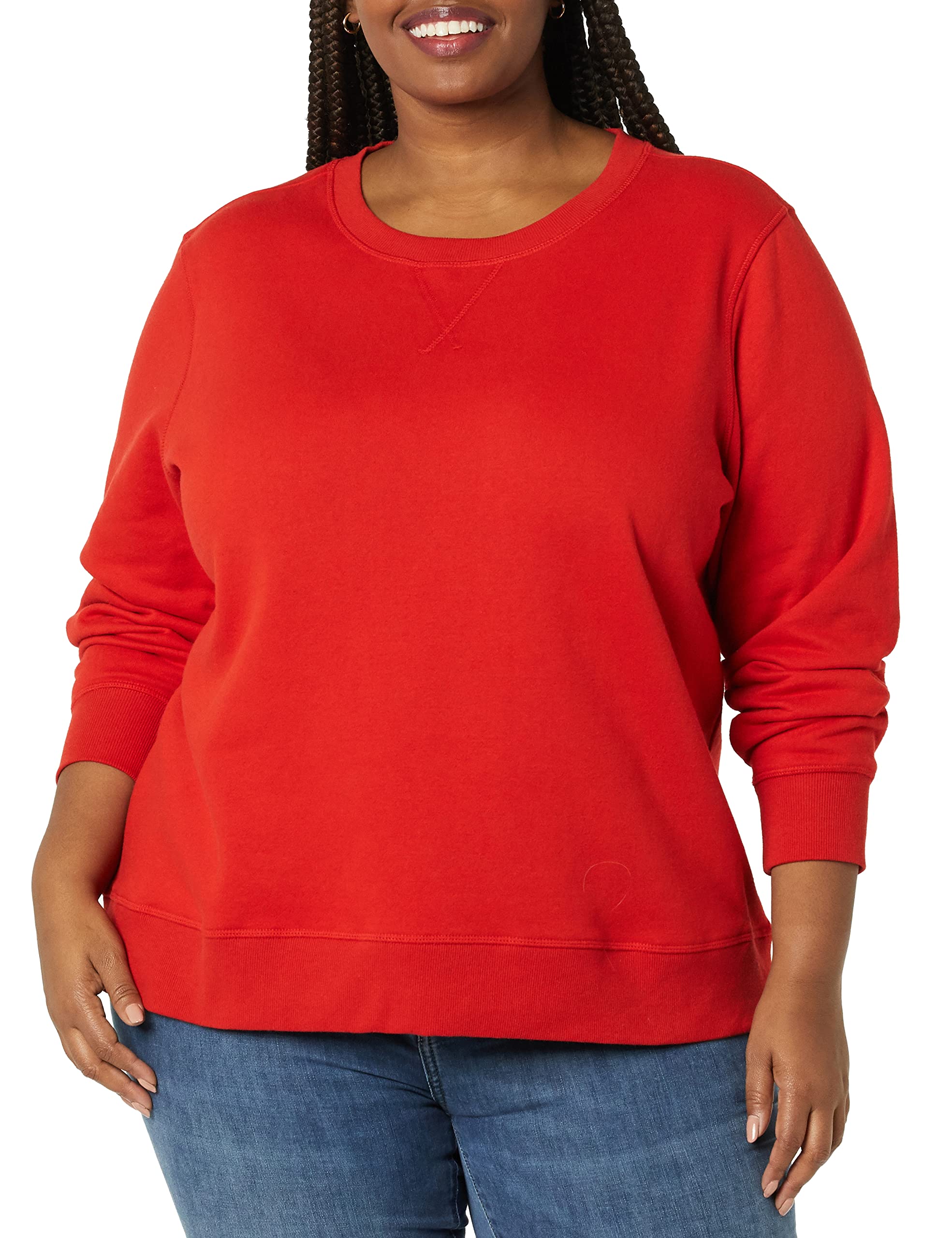 Amazon Essentials Felpa Girocollo in Pile di French Terry (Taglie Forti Disponibili) Donna