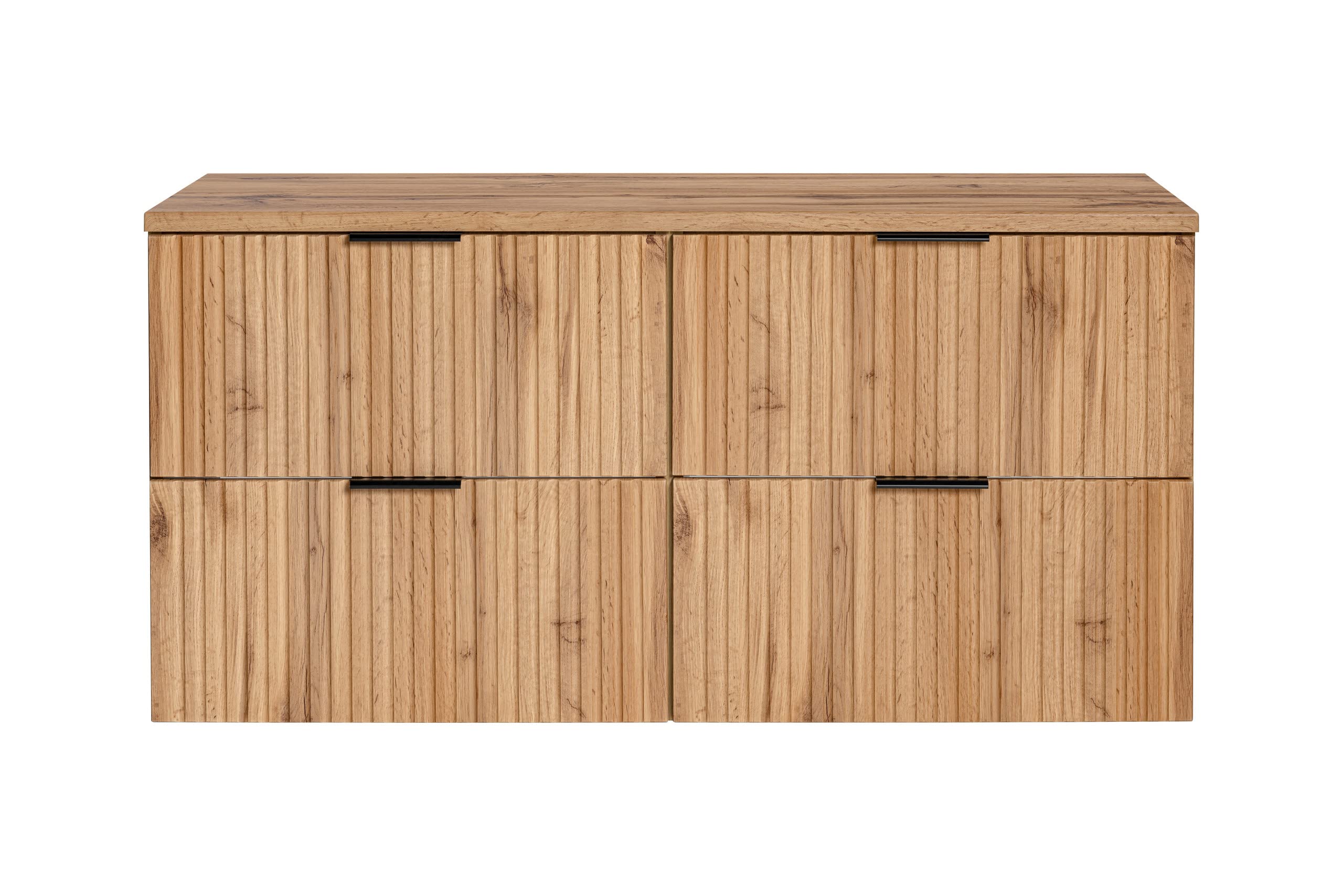 PIASKI Mueble de Lavabo Doble 120 cm ADEL Oak, Con Encimera o Empotrado, Colgante, Para Baño (Con Encimera)