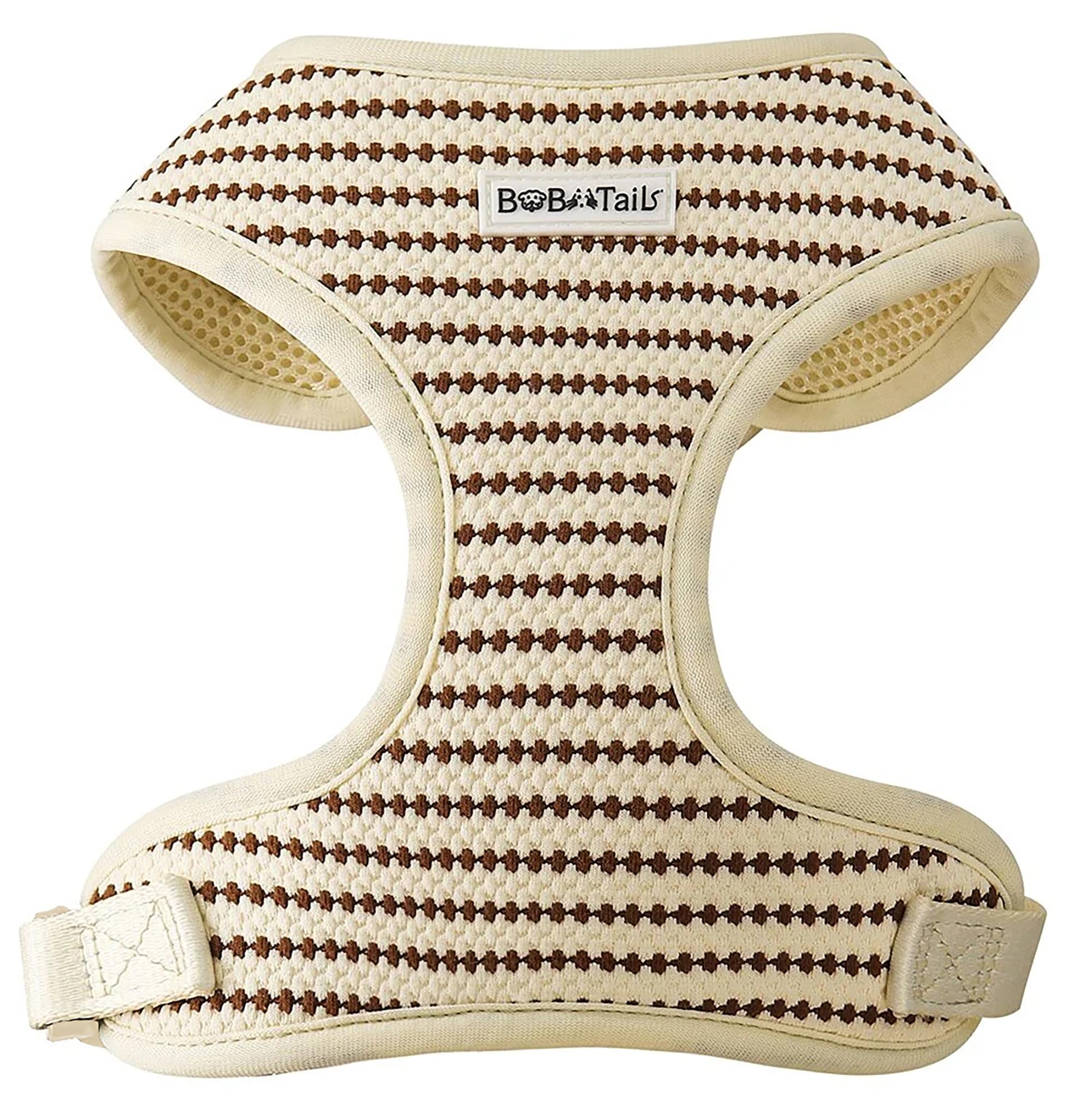 Arnés sin tirones para perros pequeños y medianos, chaleco ajustable con clip lateral, suave, transpirable, arneses de moda para caminar, correr, ir de compras (beige, XXS)