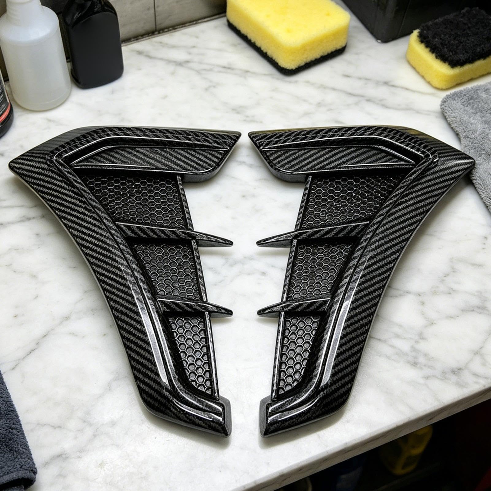 Sportivo per rivestimento esterno, adesivo rimovibile in ABS per le prese d'aria laterali, grafica decorativa per auto, impermeabile, adesivo universale per carrozzeria