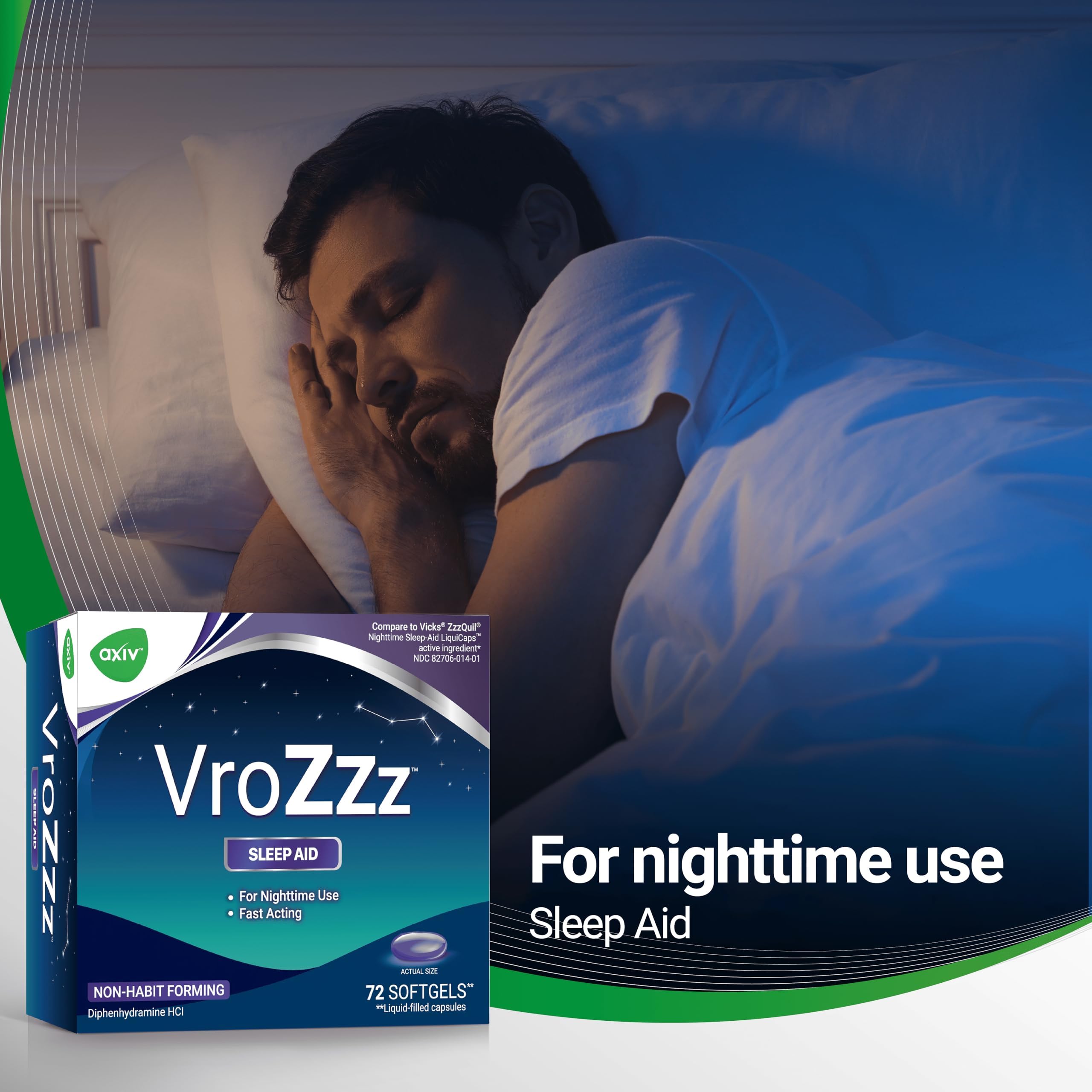 VOLUMES VIA & no sleep 2枚セット Non Habit Forming Sleep Aid Softgels for Better Night Sleep