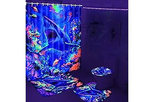Likiyol Glow in the Dark Shower Curtain Set : Transform Your Bathroom...