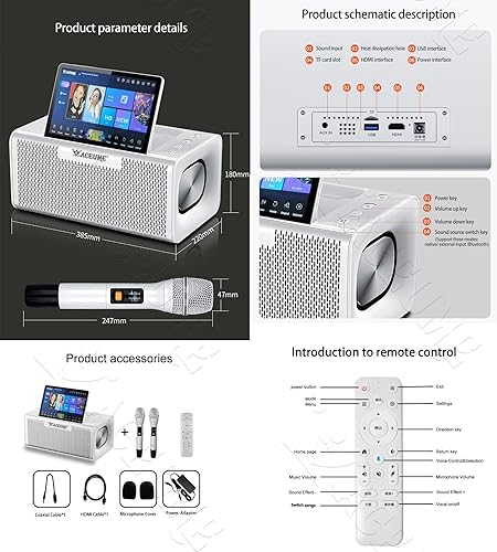 Miniatura 7 de DMS 3TB Pantalla táctil Karaoke Chino Inglés Cantonés Taiwanés Vietnamita Canciones 10 "Pantalla táctil Reproductor de karaoke Echo Mixing