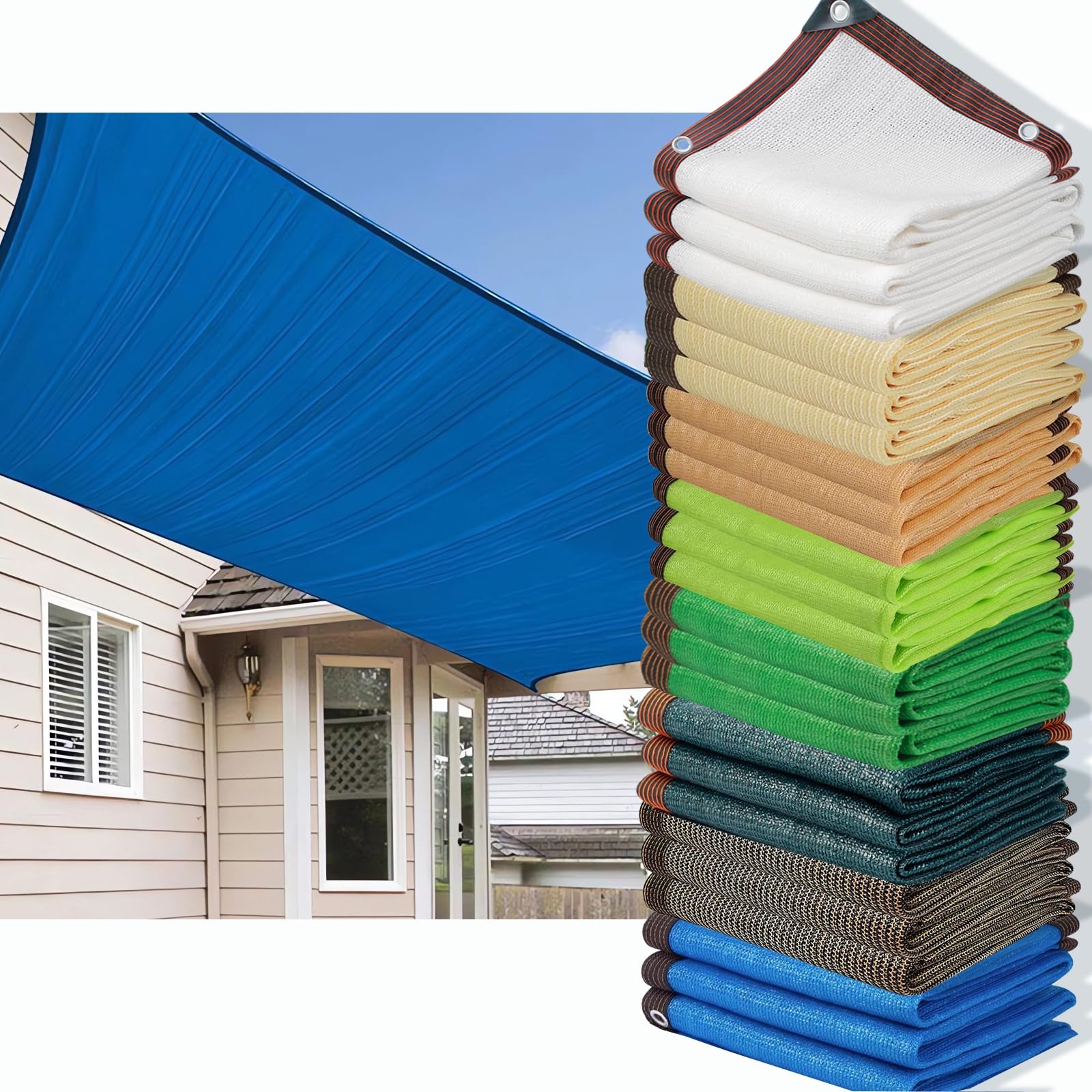 Toile d'ombrage rayée pour pergola et protection thermique de serre