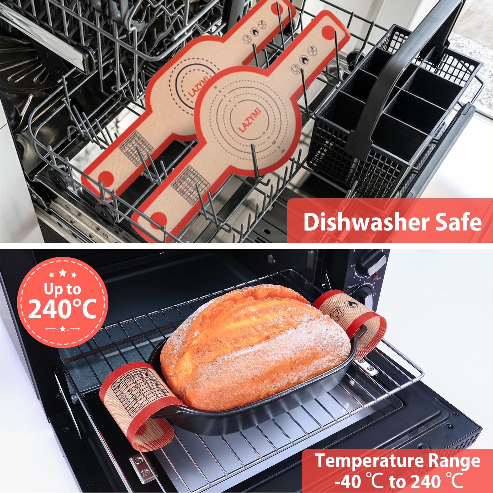 2 gomitoli in silicone per forno olandese, rosso
