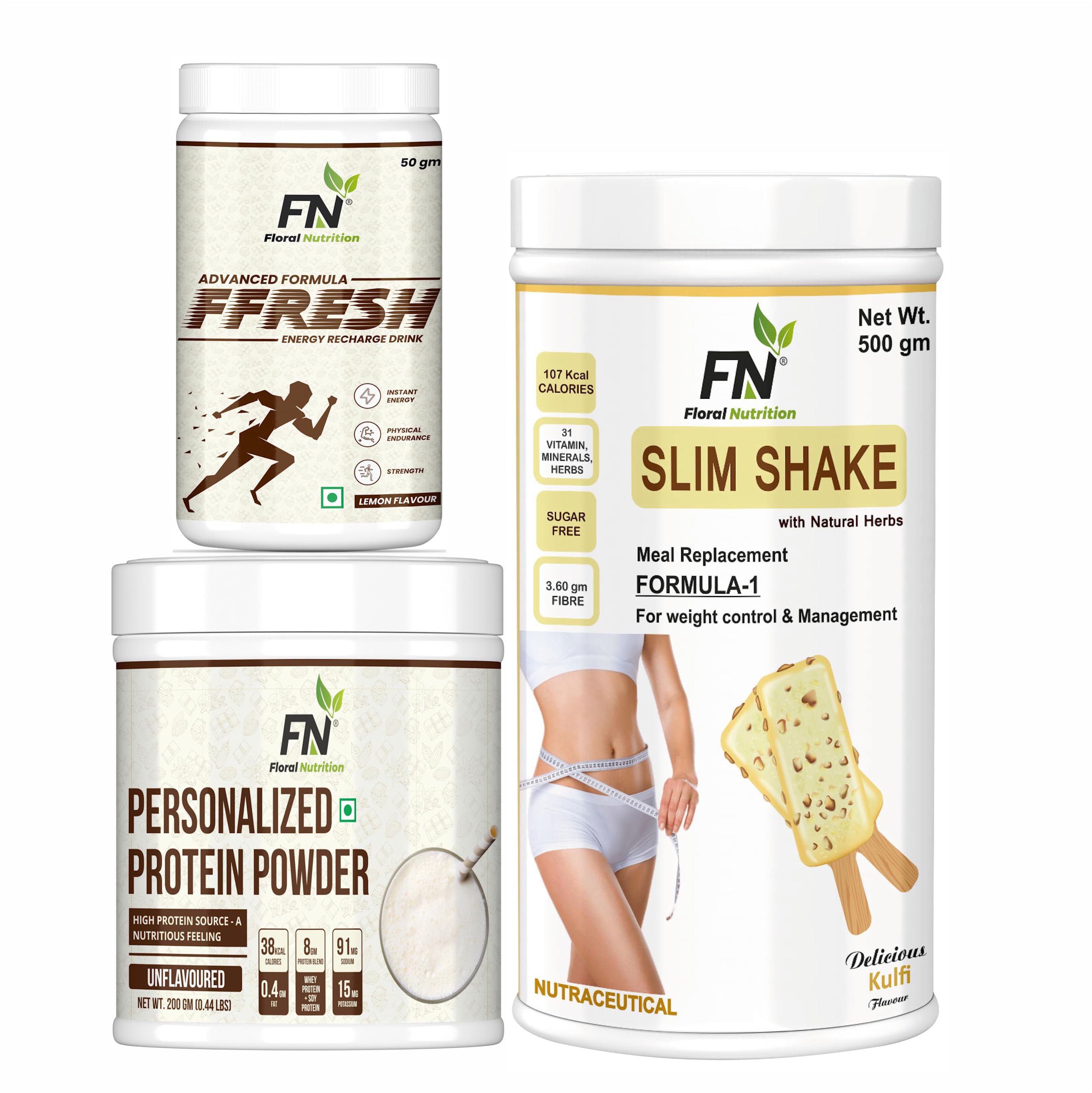 Floral Nutrition Weight Management Slim Shake Combo Formula-1, FFresh Lemon & 200gm Personalized Protein Powder- Protein Shake (Kulfi, Lemon, Unflavoured) (B0BC1MZQQY) Amazon Price History, Amazon Price Tracker