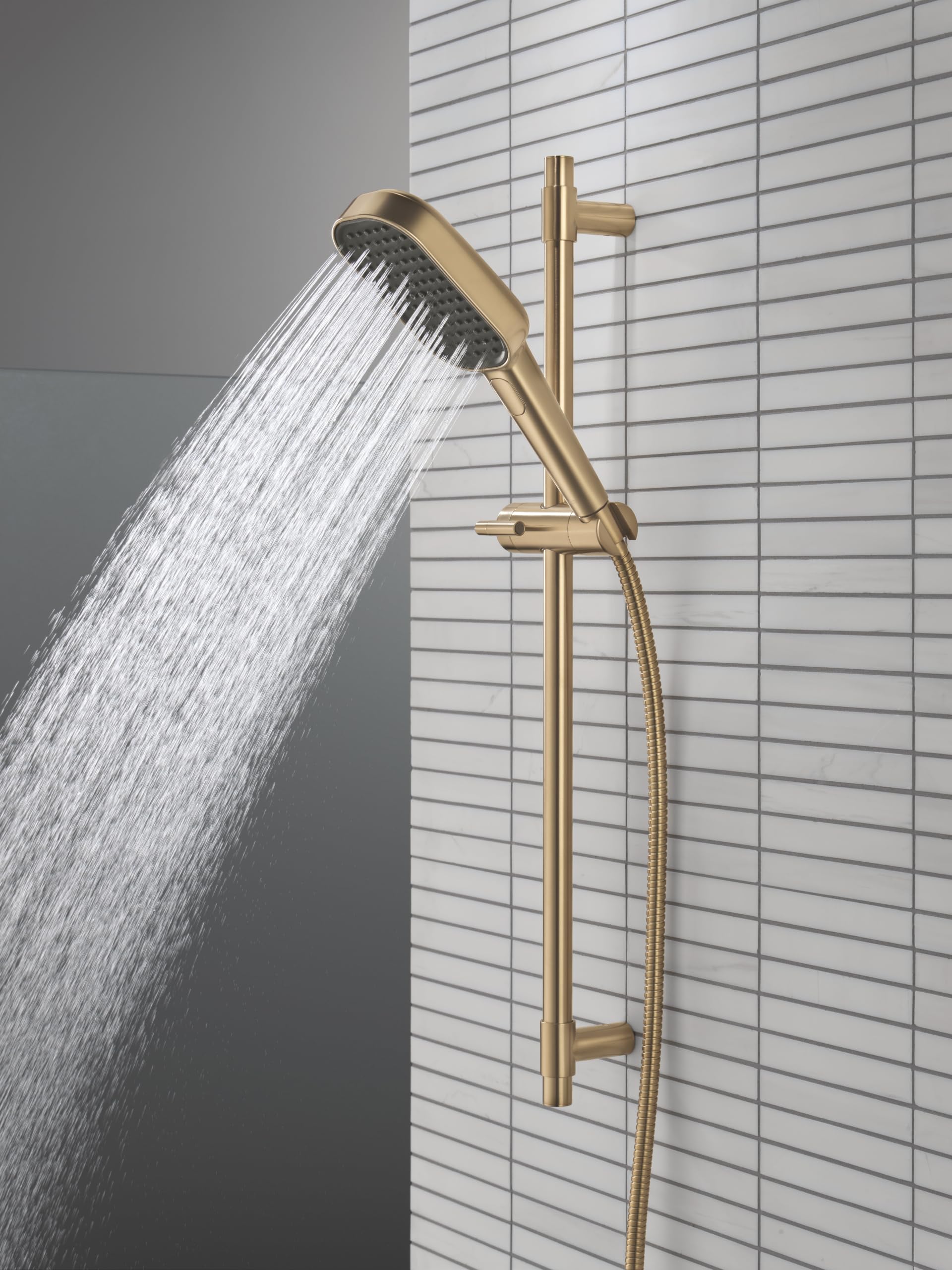 Delta Doccetta a mano con asta scorrevole, in oro spazzolato, 1,75 GPM, 51815-CZ-PR