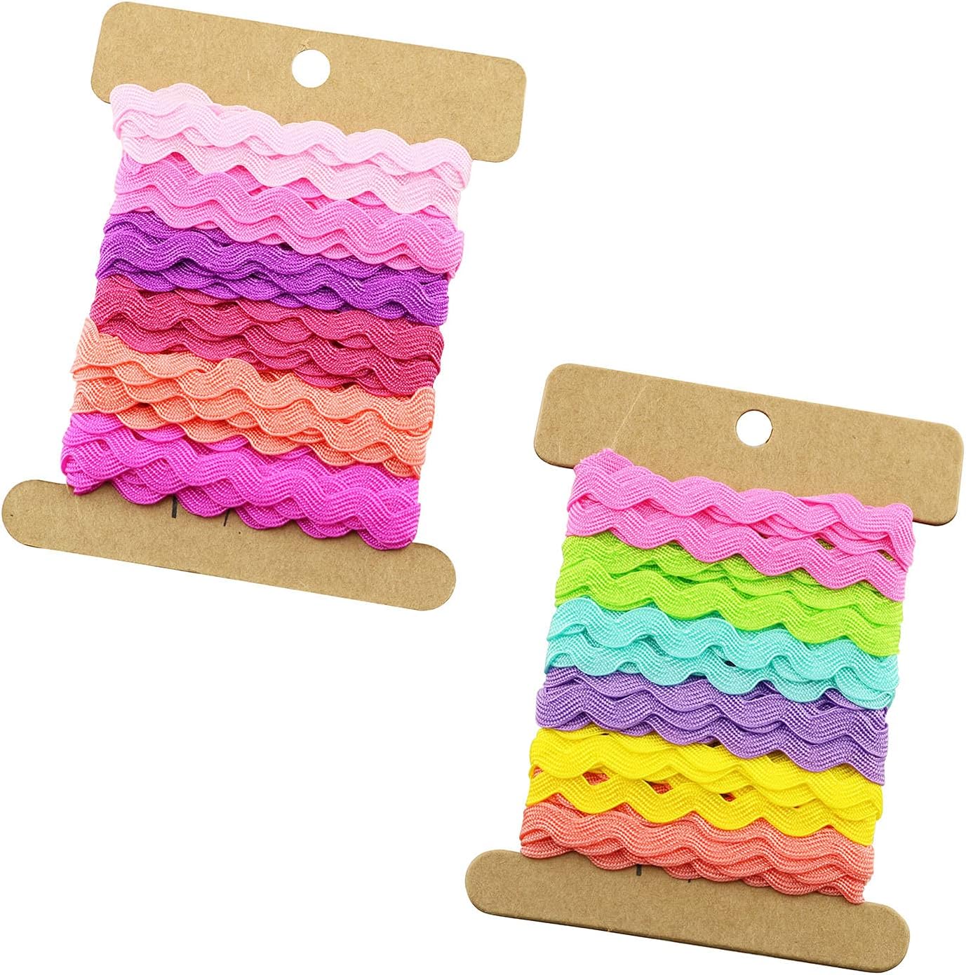 Amazon.com: Tegg Rick Rack Trim 2 Rolls 5mm Multi-Colors Zig Zag Braid ...