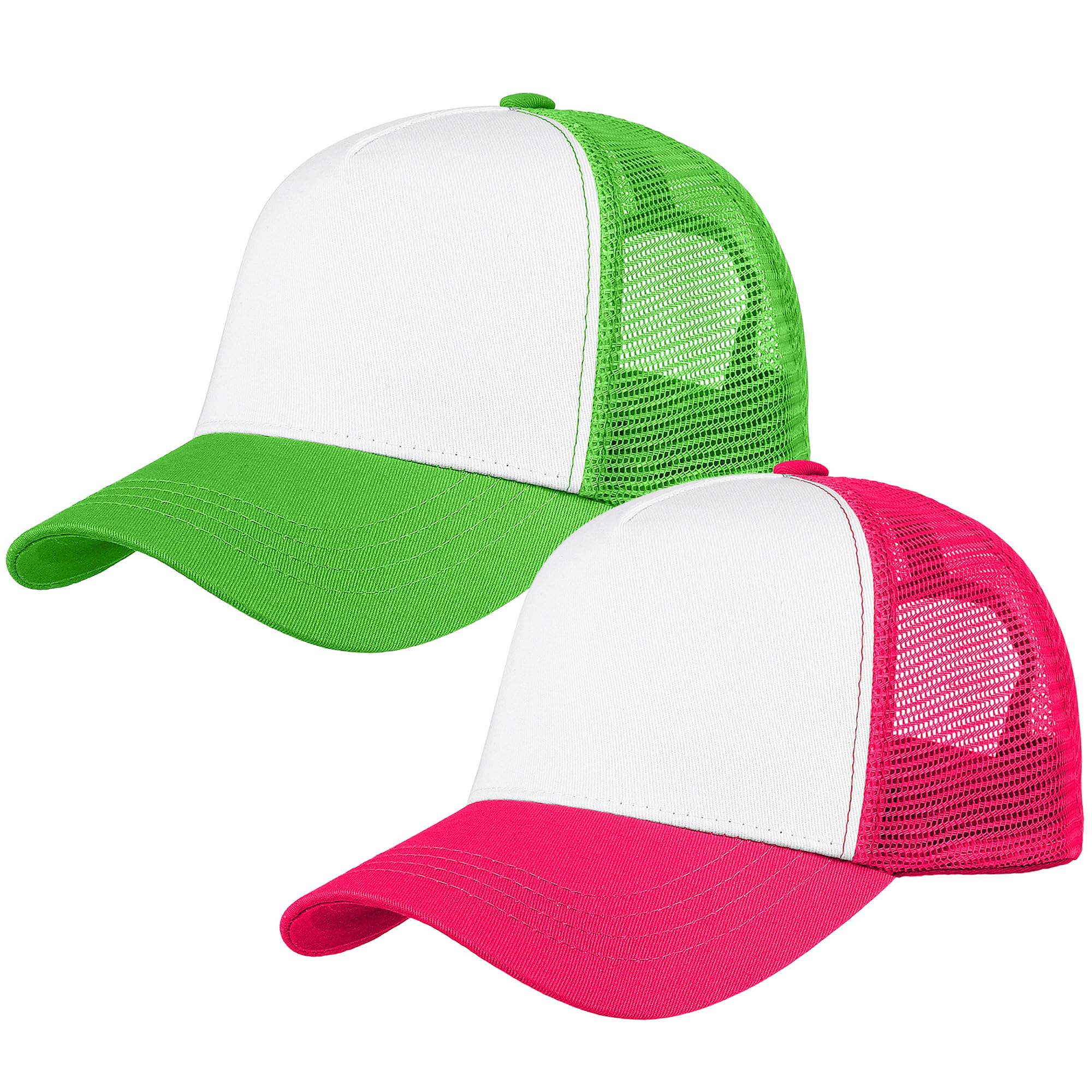 Falari 5-Panel Mesh Baseball Cap, Trucker Hat, Structured Plain Design, Cotton, Adjustable Size