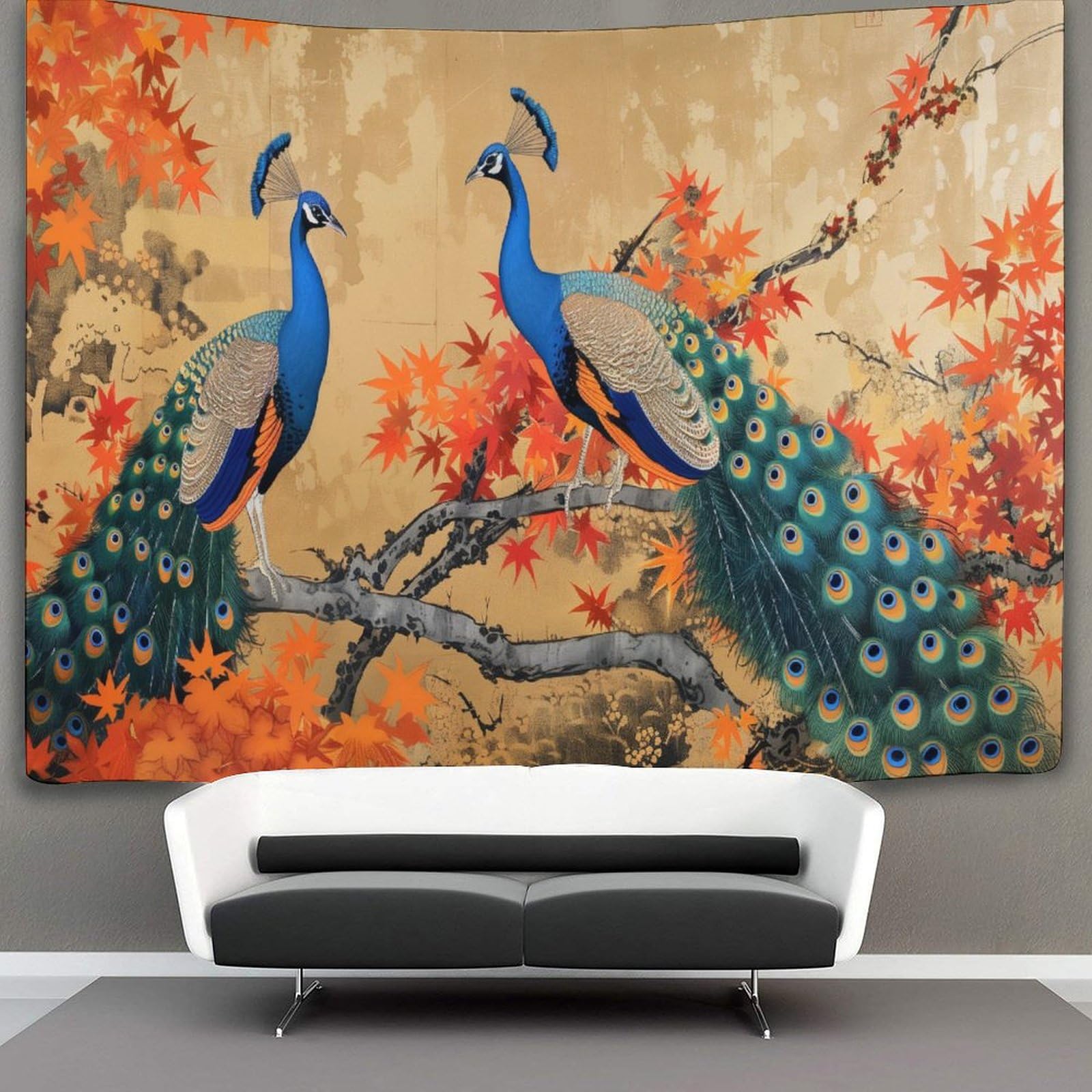 kaiyun Majestic Peacocks Tapestry Birds Animals Wall Hanging for Bedroom Home Decor HD Printing Living Room, Dorm 150cmx200cm