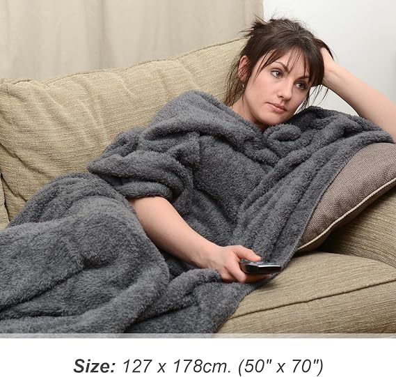Snug Rug Special Edition Luxury Grey Blanket Sherpa Fleece Blankets Soft Throw 127 x 178cm (50 x 70) Slate Grey