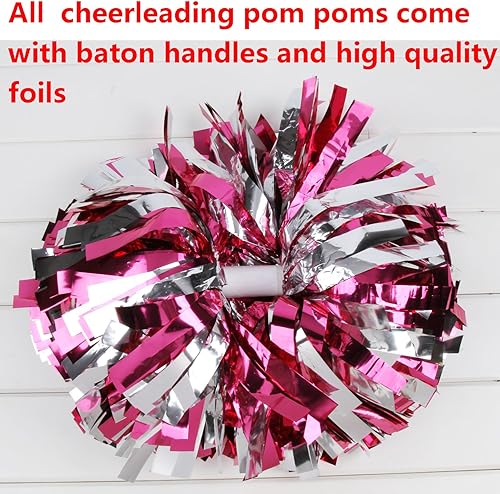 Miniatura 8 de ICObuty Pompones metálicos de animadora de 6 pulgadas, 1 par, 2 piezas