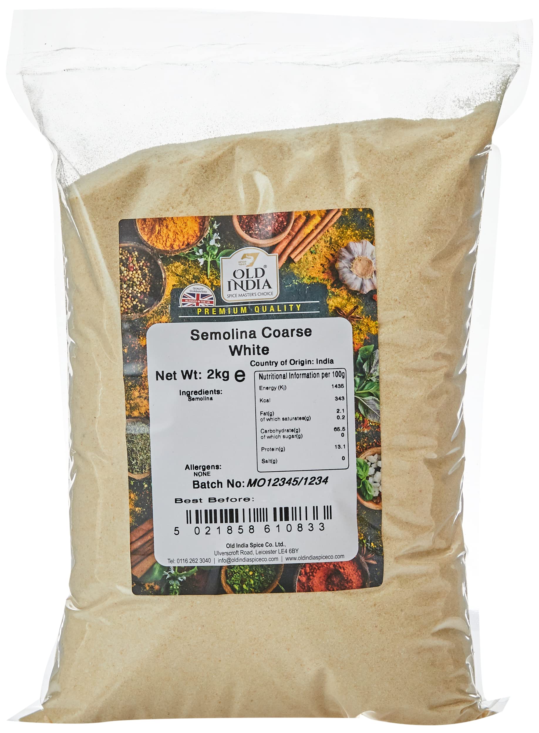 Old India Semolina Coarse White 2kg