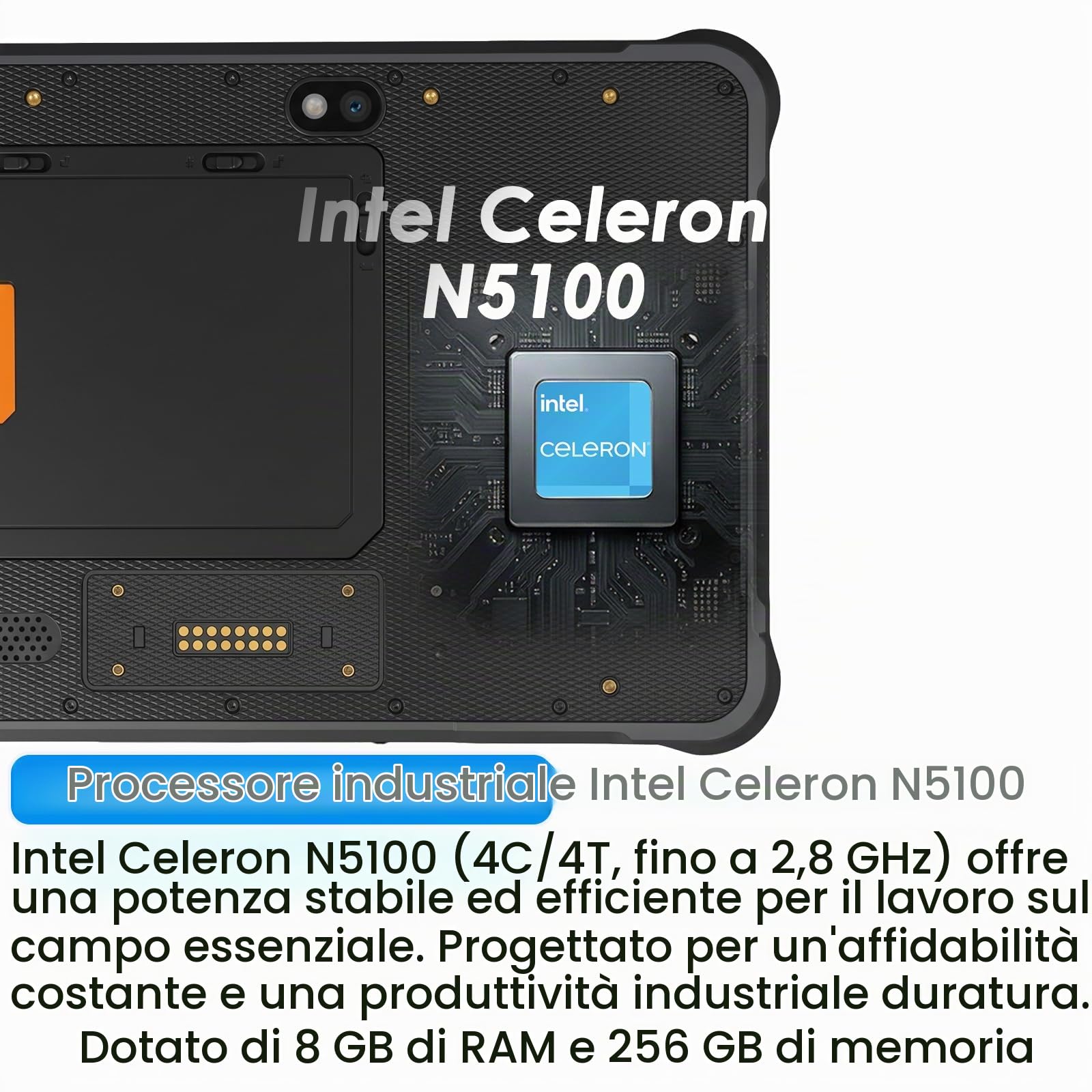 Kayoote ST11 Pro Win 11 Pro Rugged Tablet, 10.1" Celeron N5100, IP65 Waterproof, 8 GB RAM 256 GB ROM Inventory PDA, NFC Reader, 4G, WiFi, 6000 mAh Pad