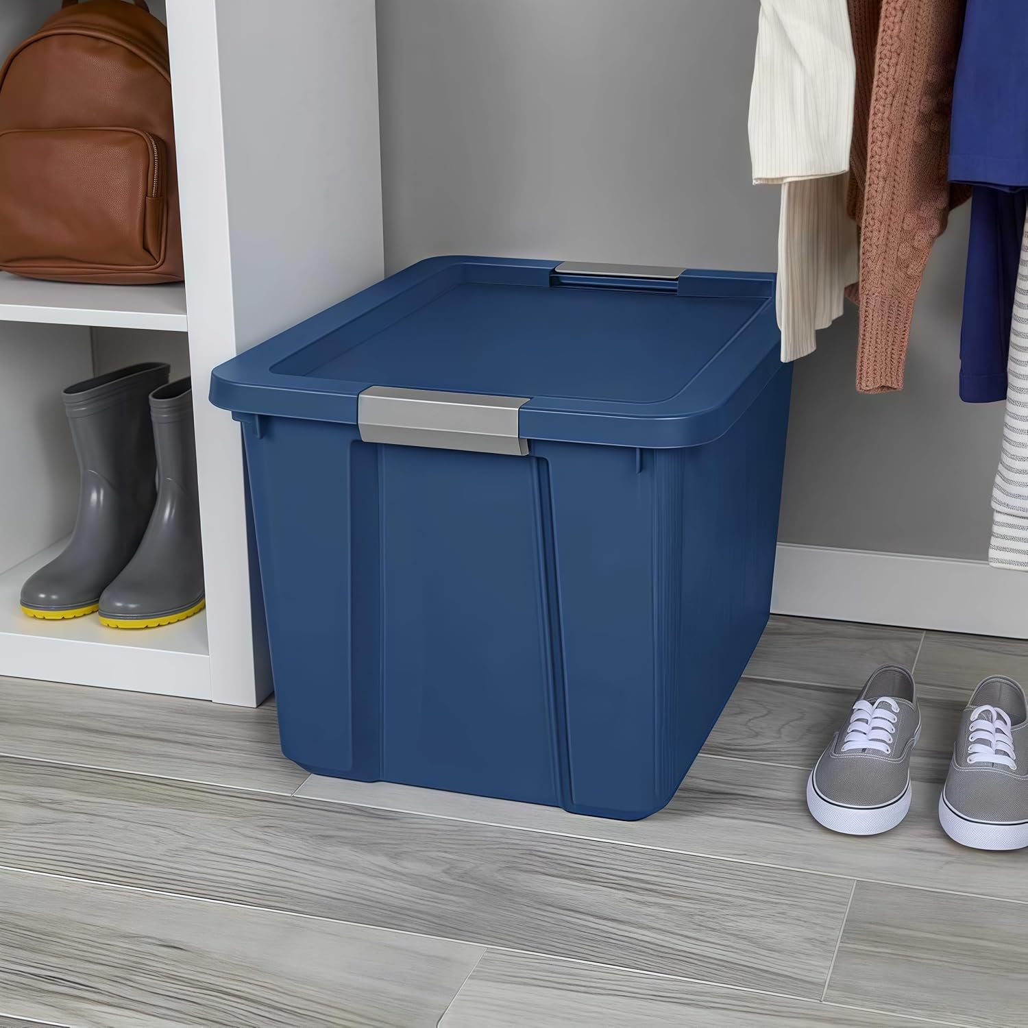 （2 Pack） 20 Gallon Large Storage Bins with Lids, Heavy Duty Stackable Plastic Storage Containers, Durable Totes for Garage, Basement, Office Organization