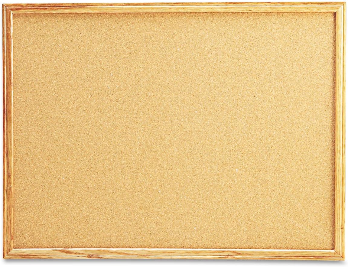 Universal 43602-UNV 24 in. x 18 in. Cork Board with Oak Style Frame - Tan Surface