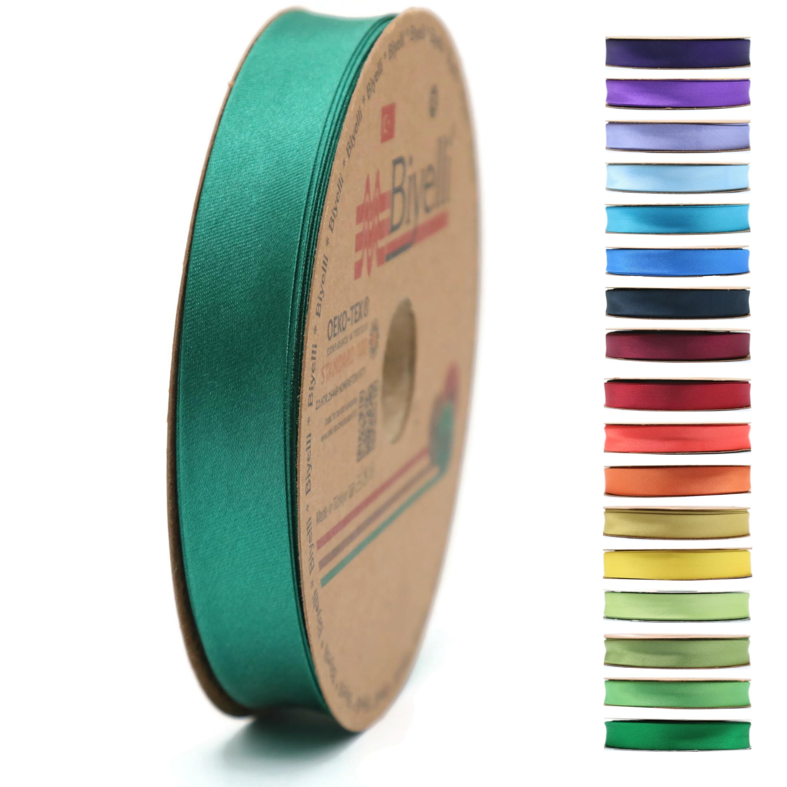 Fold Satin Bias Tape - 99+ Colors - 3/4 Inches Wide - 27 Yards - Fold Satin Binding Bias Ribbon Fabric Piping Bias Binding Tape for Sewing Clothing DIY BYS88
