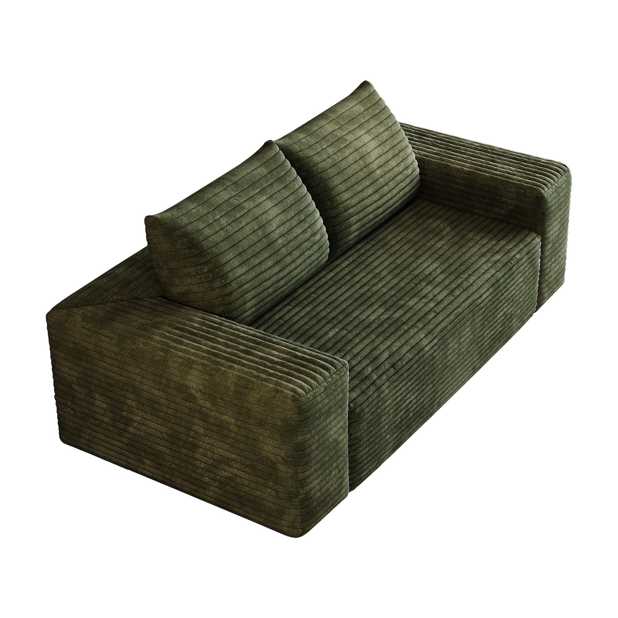 180 cm Cómodo sofá Corduroy, con asiento profundo, sofá pequeño Loveseat, sofá modular sin hueso, esponja, no requiere montaje, sofás de compresión para salón, dormitorio, apartamento