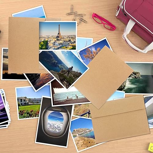 Miniatura 10 de 50 sobres de papel kraft empaquetados, sobres A4, sobres de invitación imprimibles, sobres de 4 x 6 pulgadas, adecuados para bodas, invitaciones,